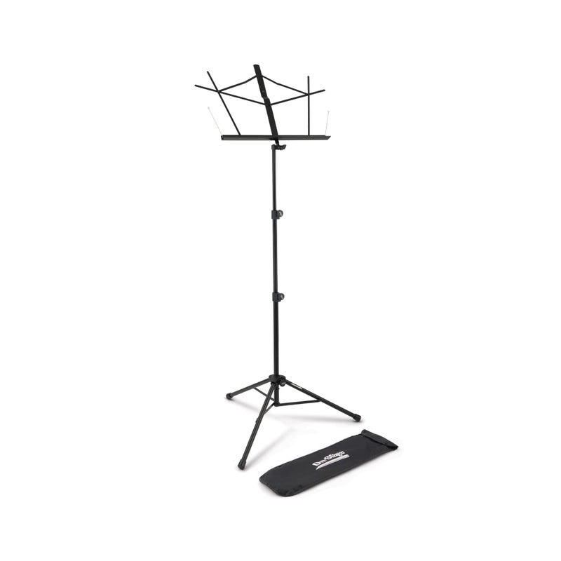 OnStage On-Stage SM7222BB Tripod-Base Sheet Music Stand with Bag (Portable, Folding Sheet Music Setup, Adjustable Height and Angle, Heavy-Duty Tubular Legs, Nonslip Rubber Feet, Metal, Black) - Image 3